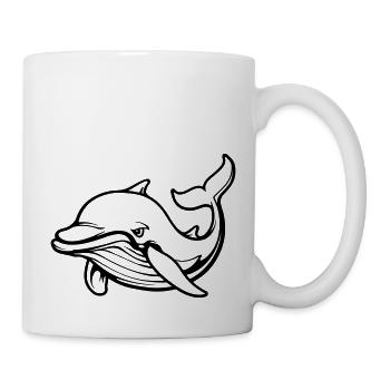 delfin tier - Tasse - Weiß - Rechts