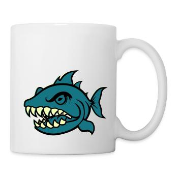 Piranha Bande dessinée Poisson - Mug blanc - blanc - Droite