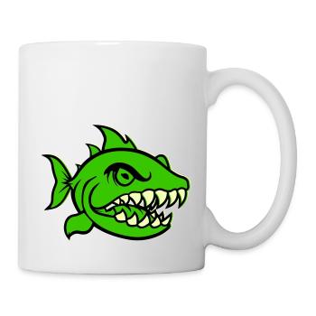 Piranha Bande dessinée Poisson - Mug blanc - blanc - Droite