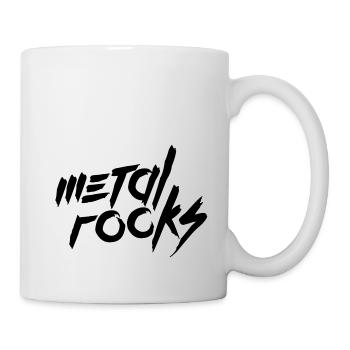Heavy Metal Rocks Hard Rock Music Text Saying Logo - Mug - white - Right