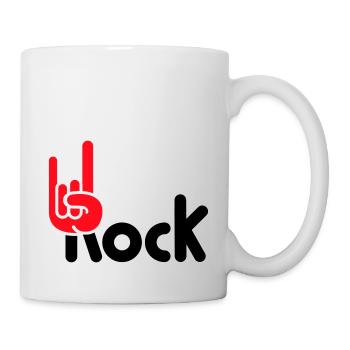 Heavy Metal Hard Rock Music Horns Hand Gesture Logo - Mug - white - Right