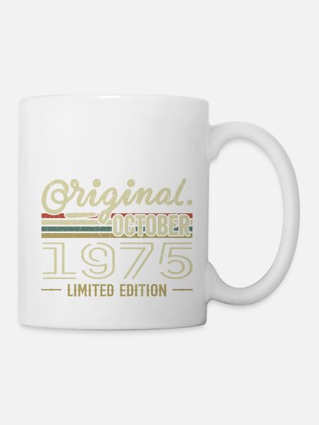 Né en Octobre 1975 Rétro Anniversaire Octobre 1975 - Mug blanc - blanc