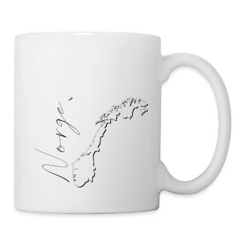 Norway map as outline NE - Mug - white - Right