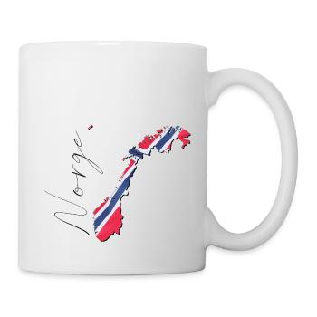 Norway flag in the Norway map NE - Mug - white - Right