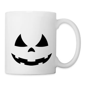 Citrouille Halloween Visage Noir - Mug blanc - blanc - Droite