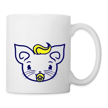 Baby Cat Cute Pacifier Kitten Child Face - Mug - white - Right
