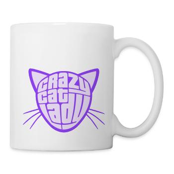 Chat fou Dame Texte Folle Femme Chats Amour - Mug blanc - blanc - Droite