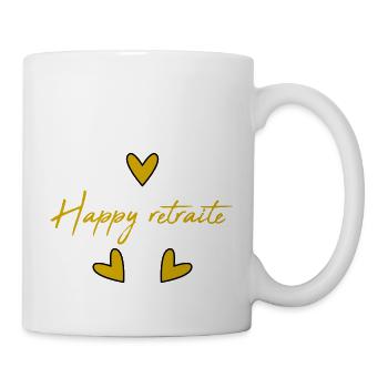 RUHESTAND. RUHESTAND. PENSIONIERT. GLÜCKLICHER RUHESTAND - Tasse - Weiß - Rechts