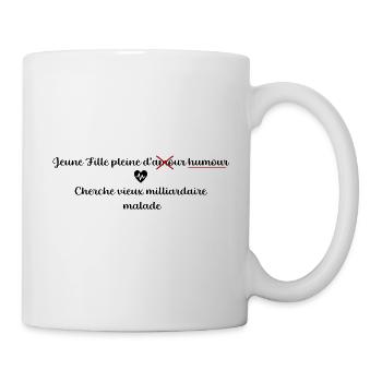 Jeune fille humour milliardaire - Mug blanc - blanc - Droite