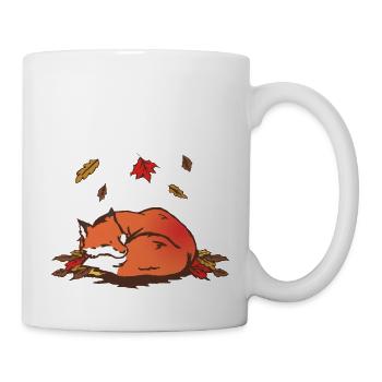 Schlafender Roter Fuchs im Herbst - Tasse - Weiß - Rechts