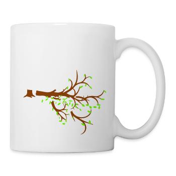 Felled Lumberjack Tree Forest Sapling Silhouette - Mug - white - Right