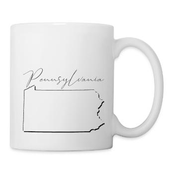 Pennsylvania State Map as Outline PA - Mug - white - Right