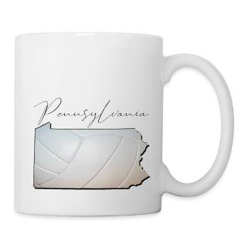Volleyball in the Pennsylvania State Map PA - Mug - white - Right