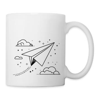 Dessin d’avion en papier - Mug blanc - blanc - Droite