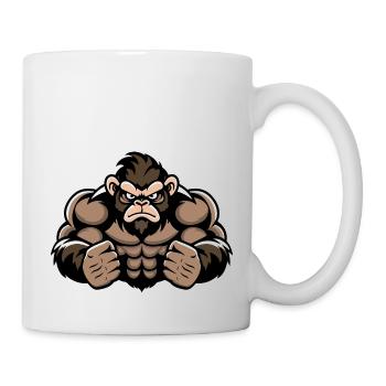 Affe Monkey Fitness - Tasse - Weiß - Rechts