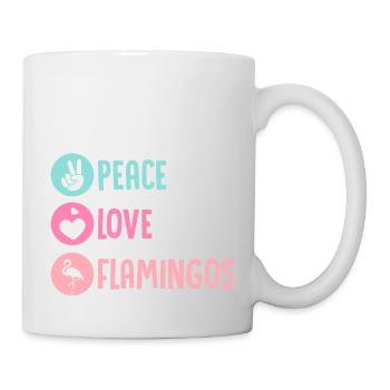 Paix Amour Flamants Mignon Oiseau Rose - Mug blanc - blanc - Droite