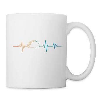 Battement de coeur rétro tacos - Mug blanc - blanc - Droite