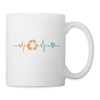 Retro Heartbeat Recycling - Mug - white - Right