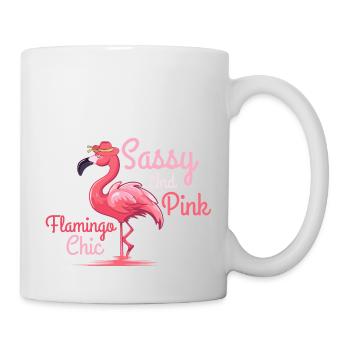 Sassy And Pink Flamingo Chic Pink Bird Cute - Mug - white - Right