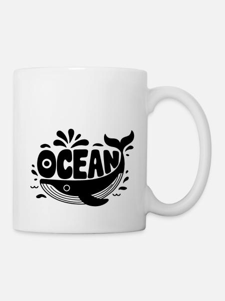 Wal und Ozean - Natur - Tasse - Weiß