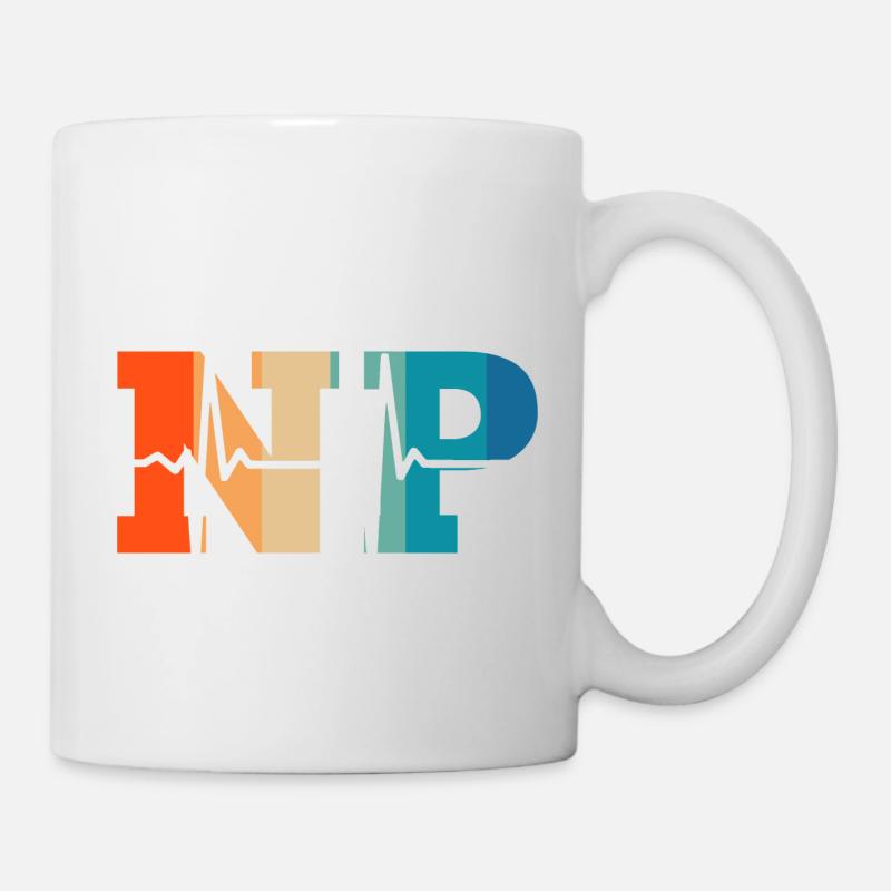 Battement de cœur rétro nurse practitioner - Mug blanc - blanc