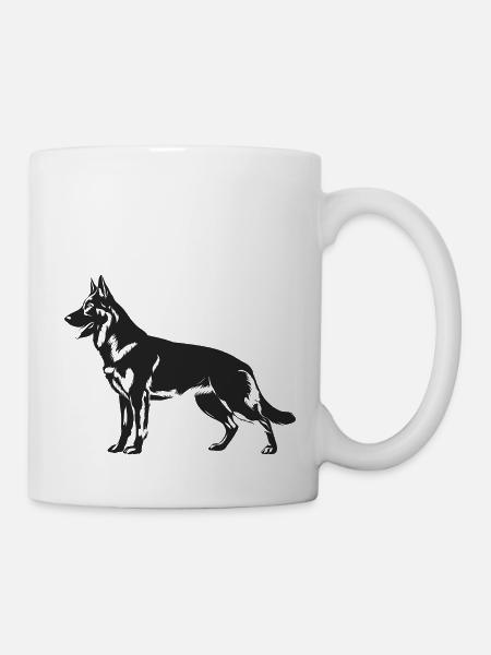 Belgischer Malinois-Schäferhund - Tasse - Weiß