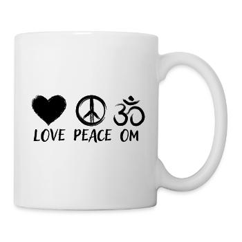 Love Peace Om – Spiritual Symbol Design - Mug - white - Right