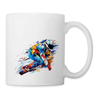 Snowboard Sport Spiel Champion Wettbewerb Zusammenfassung - Tasse - Weiß - Rechts