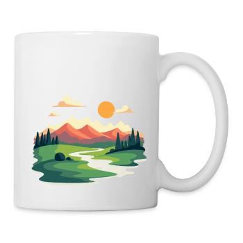 Malerische Berglandschaft in Ruhe & Natur vereint - Tasse - Weiß - Rechts