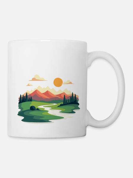 Malerische Berglandschaft in Ruhe & Natur vereint - Tasse - Weiß