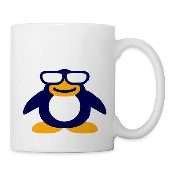 Penguin Nerd Glasses Horn-Rimmed Glasses Geek Smart Cool - Mug - white - Right