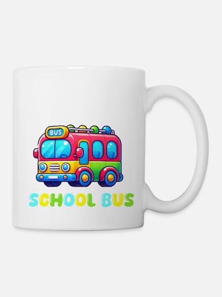 bus schule - Tasse - Weiß
