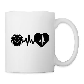 Le handball, c’est la vie Battement de cœur pour les joueurs de handball - Mug blanc - blanc - Droite