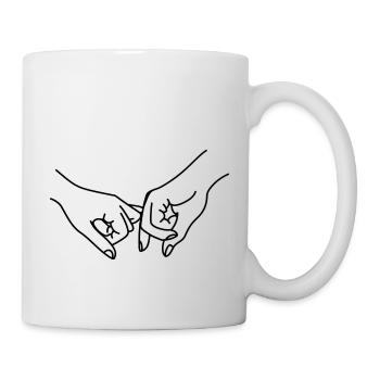 Freundschaft / Versprechen / Hände - Tasse - Weiß - Rechts