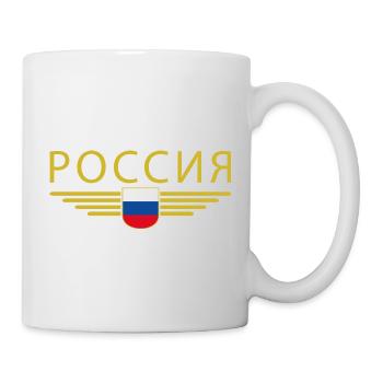 Russland T-Shirt – Stolz und Tradition - Tasse - Weiß - Rechts