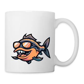 Piranha Fish Comic Cool - Mug - white - Right