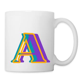 Buchstabe A mehrfarbig - originelle Geschenkidee - Tasse - Weiß - Rechts