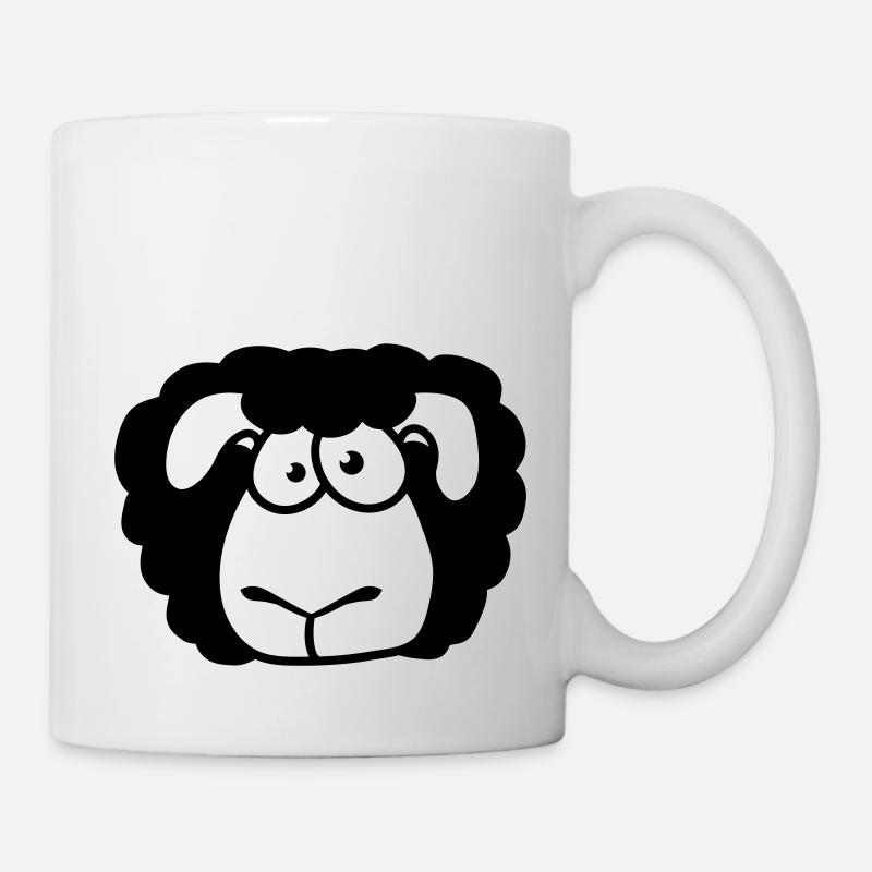 Black Sheep Face Head Funny Scary Cool - Mug - white