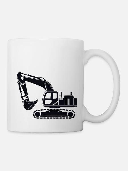 bagger - Tasse - Weiß