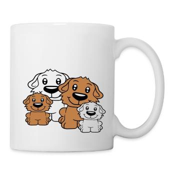 Chiens Famille Enfants Parents Mère Père Papa Maman - Mug blanc - blanc - Droite