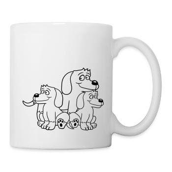 Three Dogs Family Child Mother Father Dad Mom Sweet - Mug - white - Right
