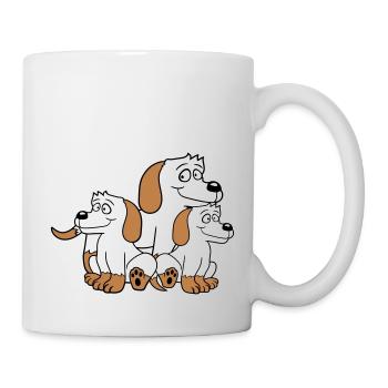 Three Dogs Family Child Mother Father Dad Mom Sweet - Mug - white - Right