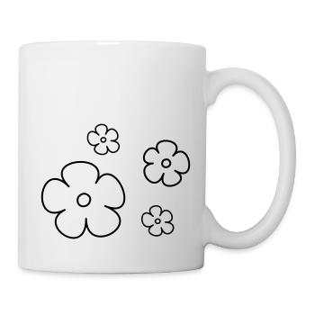 Blumen - Tasse - Weiß - Rechts