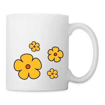 Blumen dreifarbig - Tasse - Weiß - Rechts