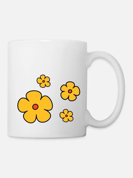 Blumen dreifarbig - Tasse - Weiß