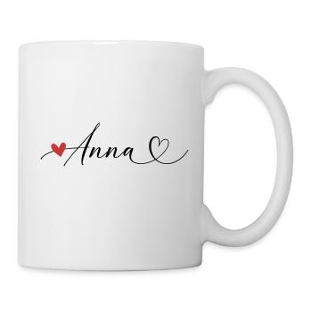 Anna Nom Prénom Calligraphie coeur - Mug blanc - blanc - Droite