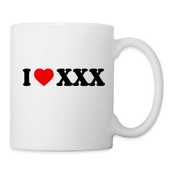 I love xxx - Tasse - Weiß - Rechts
