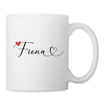 Fiona Nom Prénom Calligraphie coeur - Mug blanc - blanc - Droite