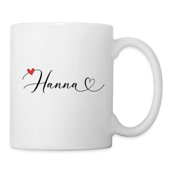 Hanna Name Vorname Kalligrafieherz - Tasse - Weiß - Rechts