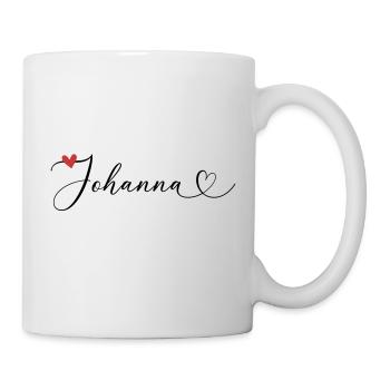 Johanna Last name First name Calligraphy heart - Mug - white - Right